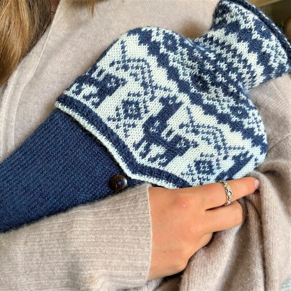 Alpaca FairIsle Hot Water Bottle Cover designed by Samantha Holmes *Bottle Included