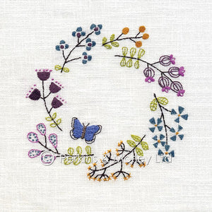 Embroidered Wreath 'Hugg' Cards by Perkins & Morley