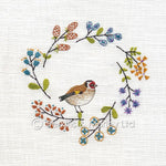 Load image into Gallery viewer, Embroidered Wreath &#39;Hugg&#39; Cards by Perkins &amp; Morley
