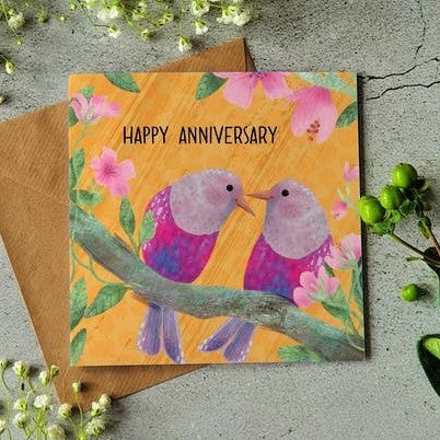 HAPPY ANNIVERSARY Birds Card JBC-09 designed by Ilana Ewing