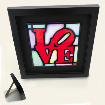 Framed Ceramic 'LOVE' Tile by artist Jim Dinnen