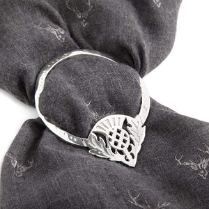 Thistle Scarf Ring Made in Scotland by Pewtermill