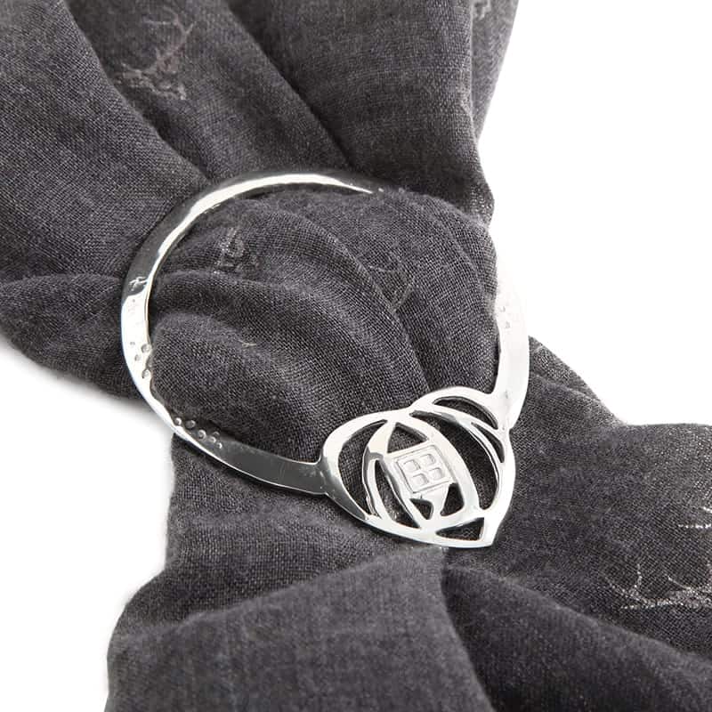 Mackintosh Rose Scarf Ring Made in Scotland by Pewtermill