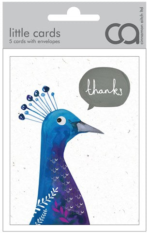 Quirky Bird Pack of 5 Little Thank You Cards by Cinnamon Aitch