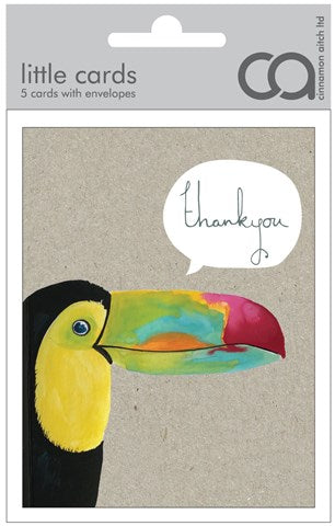 Quirky Bird Pack of 5 Little Thank You Cards by Cinnamon Aitch