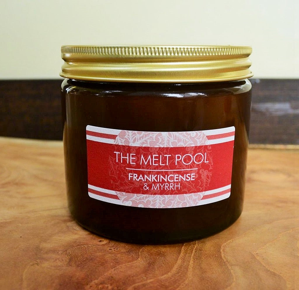 Frankincense & Myrrh - Large Amber Jar Candle by The Melt Pool