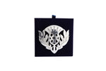 Load image into Gallery viewer, Large Thistle Plaid Brooches Made in Scotland by Pewtermill
