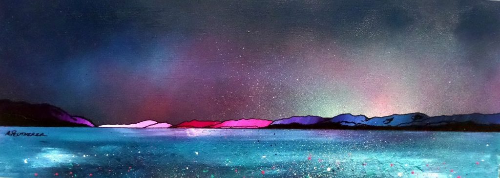 Loch Ness from Urqhart Castle Small Mounted Print by Andy Peutherer