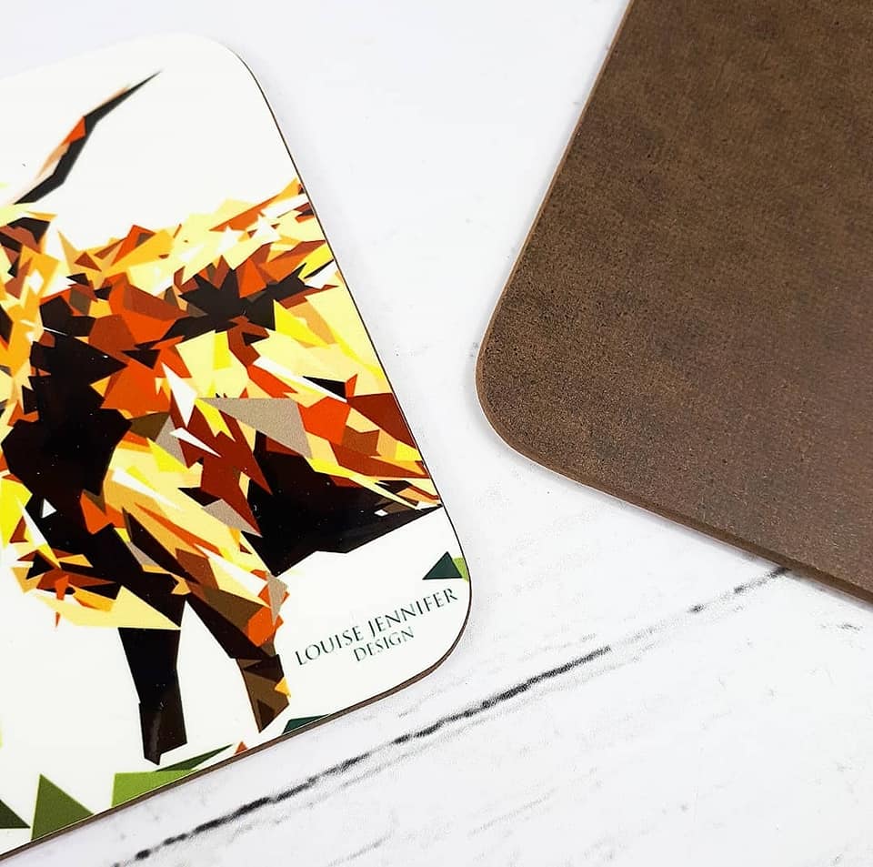 Scottish Animal Hard Wood Coasters Illustrated by Jennifer Louise Design