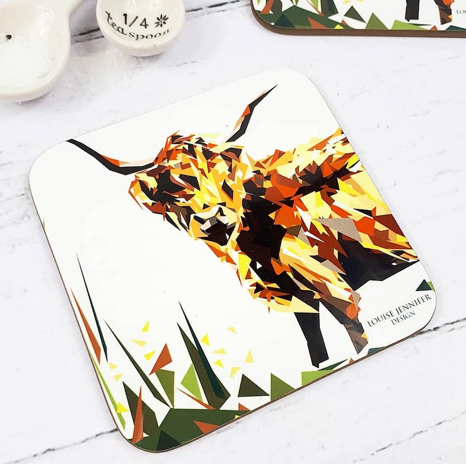 Scottish Animal Hard Wood Coasters Illustrated by Jennifer Louise Design