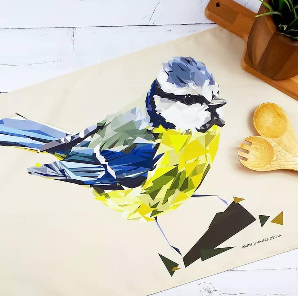 Bird Tea Towels Illustrated by Louise Jennifer Design