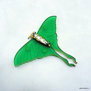 Luna Moth Brooch - Jade Green Made by MissJ Designs