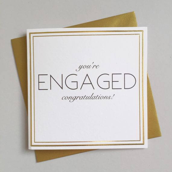 Engaged Always Sparkle - Luxe SQ Gold Rimmed Card