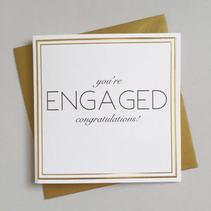 Engaged Always Sparkle - Luxe SQ Gold Rimmed Card