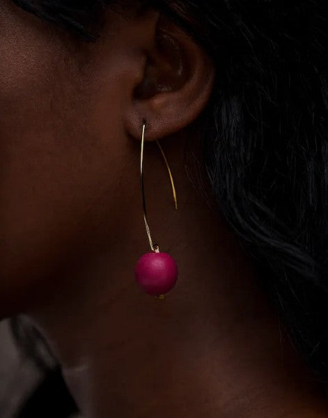Minimal Drop Earrings Made by Pretty Pink Eco Jewellery