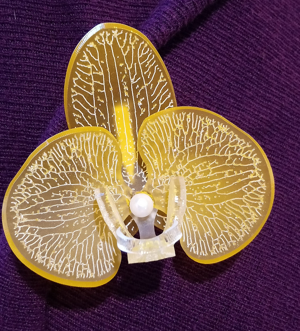 Orchid Brooch Made by Miss J Designs