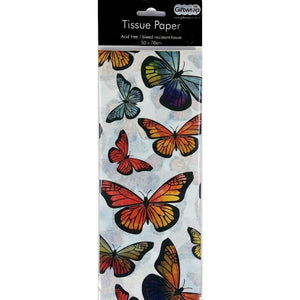Monarch Butterfly Patterned Acid Free Tissue Paper (3 Sheets per Pack)