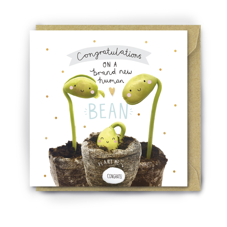 BRAND NEW HUMAN BEAN Magic Bean Card by Lucy & Lolly