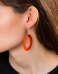 Loop Tagua Nut Earrings Made by Pretty Pink Eco Jewellery