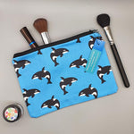 Load image into Gallery viewer, Orca Accessories Bag Handmade by Blue Ranchu Designs
