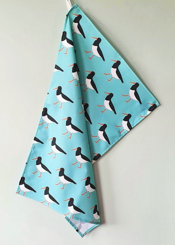 Oyster Catcher Tea Towel By Blue Ranchu Designs