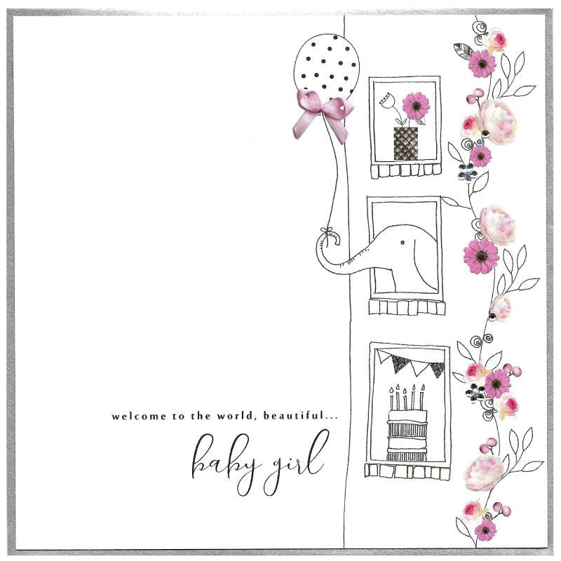 Extra Large Piccadilly Card - Baby Girl PXL34