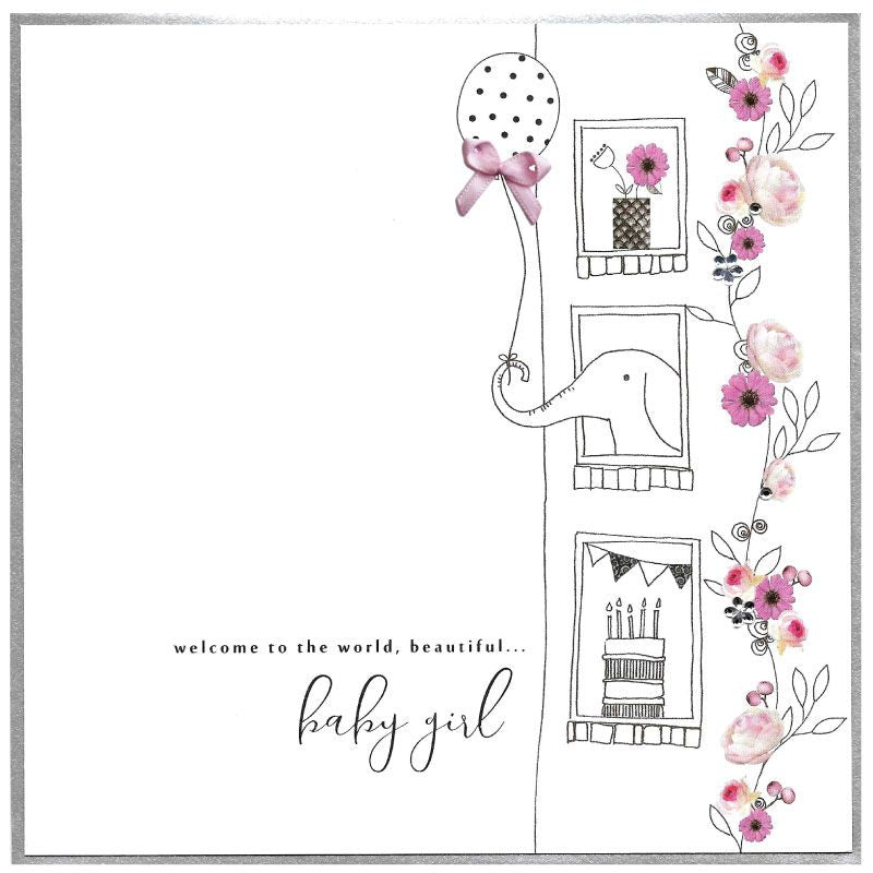 Extra Large Piccadilly Card - Baby Girl PXL34