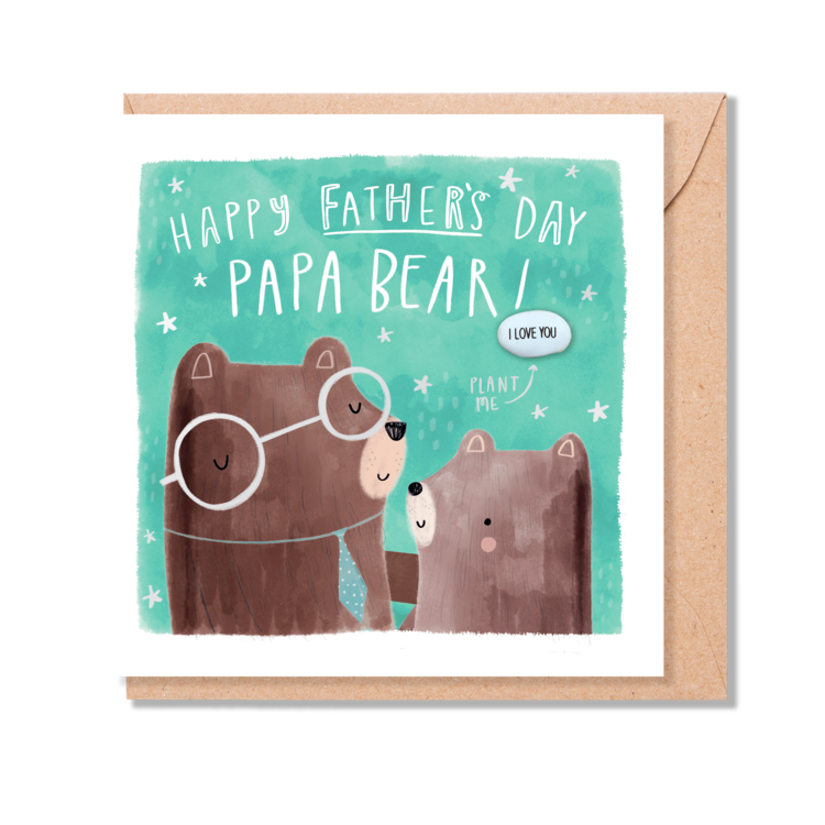 HAPPY FATHERS DAY PAPA BEAR! Magic Bean Card by Lucy & Lolly