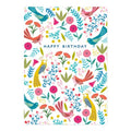 'Happy Birthday' Floral Birds Card PAB002 by Klara Hawkins