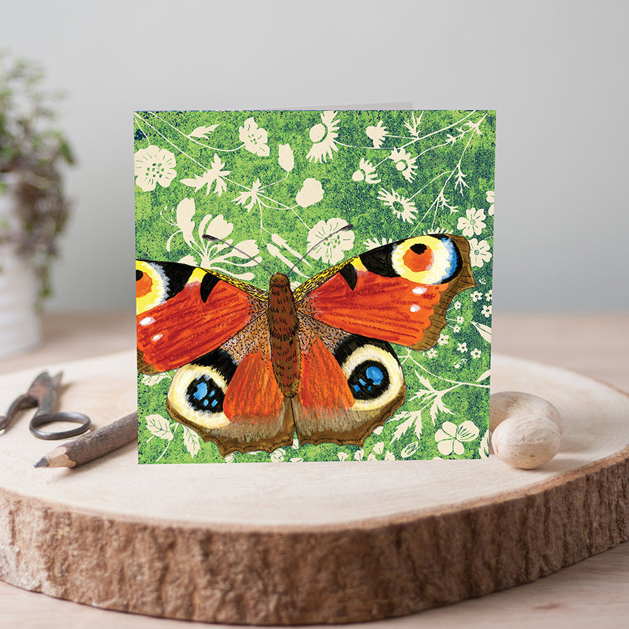Peacock Butterfly Wild Wood Card by Perkins & Morley