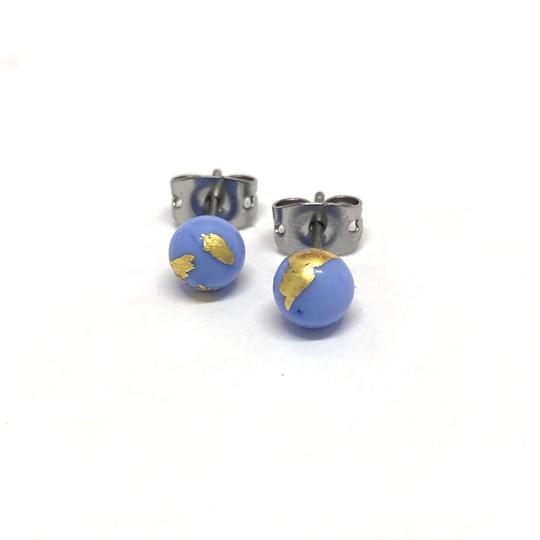 Mini Glass Stud Earrings with 24ct Gold Leaf Handmade by Helen Chalmers