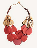 Load image into Gallery viewer, Petala Tagua Necklace - Dusky Plum &amp; Toffee Necklace by Pretty Pink
