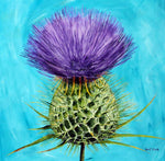 Load image into Gallery viewer, Scottish Thistle Mini Mounted Print by Geoff Foord Art
