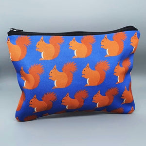 Red Squirrel Accessories Bag Handmade by Blue Ranchu Designs