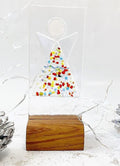 Angel on Wood, Handmade by Gill Chesnutt Artisan Glass