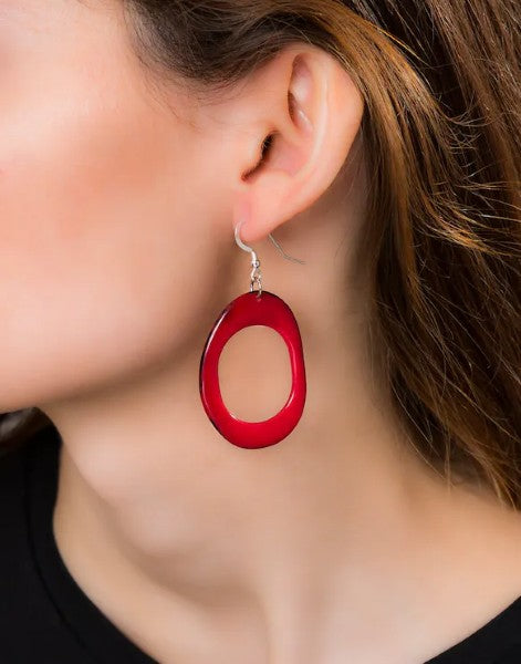 Loop Tagua Nut Earrings Made by Pretty Pink Eco Jewellery