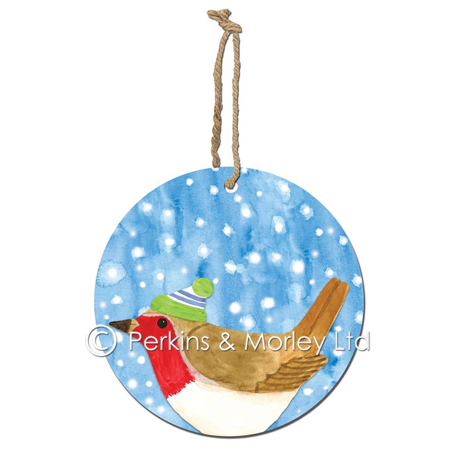 Bird in Hat Christmas Decorations by Perkins & Morley