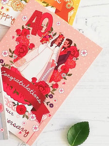 Ruby Wedding Anniversary Card by Angie Spurgeon