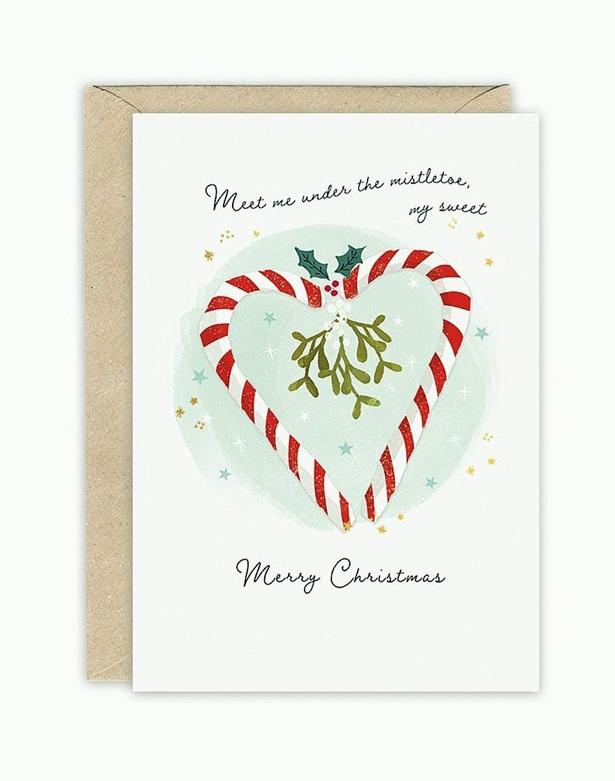 'Meet Me Under the Mistletoe'  Christmas Card by Emma Bryan Design