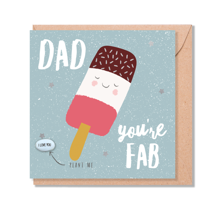 'Dad You're Fab' Magic Bean Card by Lucy & Lolly