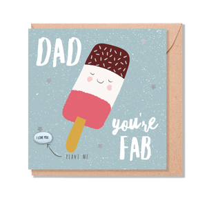 'Dad You're Fab' Magic Bean Card by Lucy & Lolly