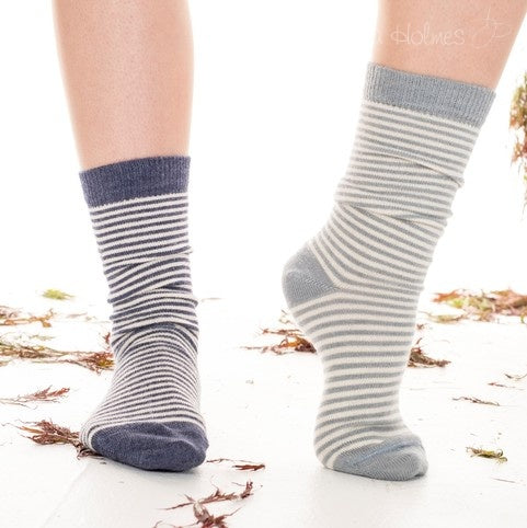 Ladies Stripey Alpaca Socks Size 4-7 by Samantha Holmes