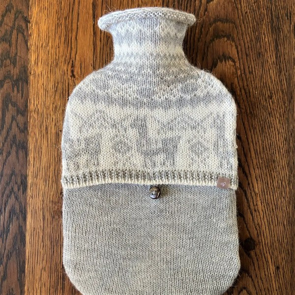 Alpaca FairIsle Hot Water Bottle Cover designed by Samantha Holmes *Bottle Included