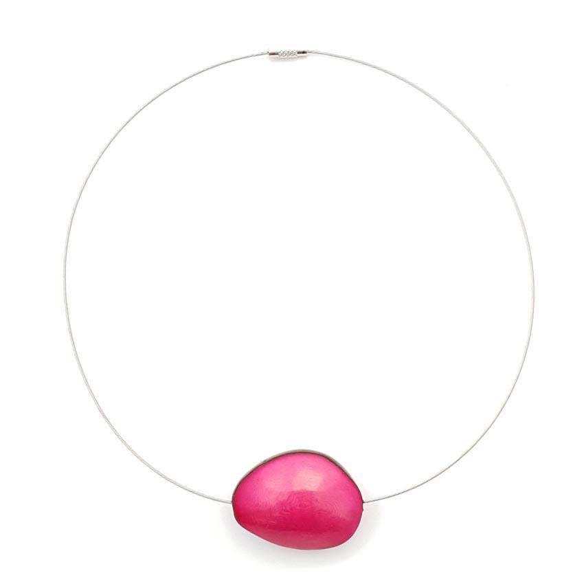 Pretty Pink Single Seed Wire Necklaces