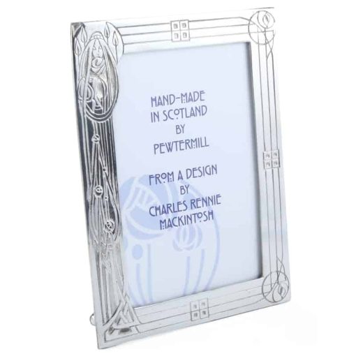 Small Mackintosh Woman Pewter Photo Frame Made by Pewtermill