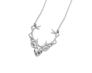 Stag Head Pendant, St Silver - Handmade in Scotland by Celtic Art