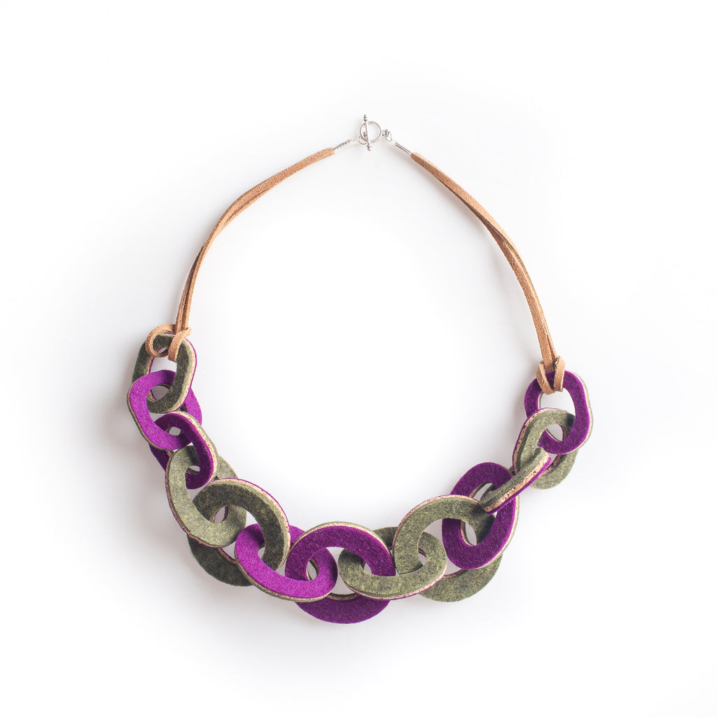 Strata Link Felt Necklaces by Syrah Jay