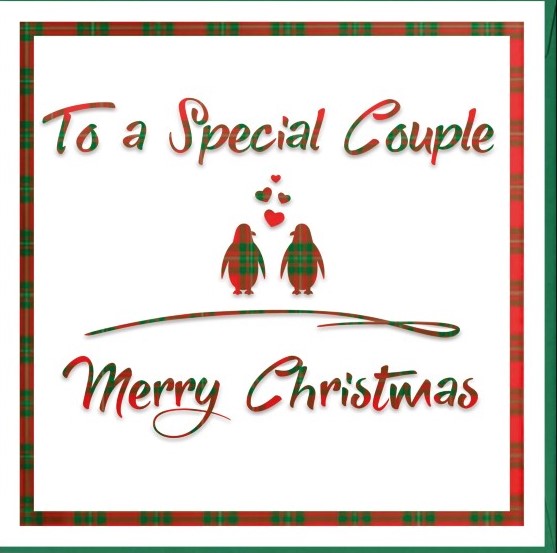 Tartan - To a Special Couple Merry Christmas Card