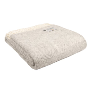NEW Fishbone Large Throw - Pure New Wool Made in the UK by Tweedmill