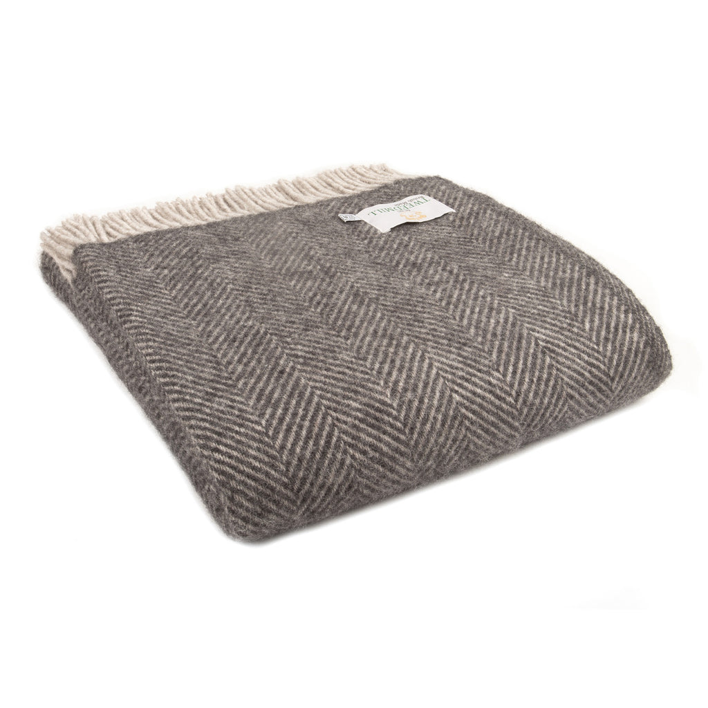 Herringbone Large Throws- Pure New Wool Made in the UK by Tweedmill